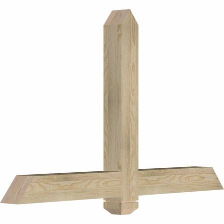 Ekena Millwork Eugene Rough Sawn Timber Gable Bracket, Douglas Fir, 48"W x 30"H x 4"D x 4"F, 15/12 Pitch GBW048X30X0404EUG00RDF